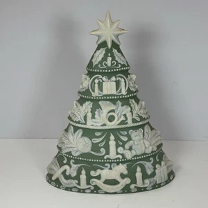 Vintage Schmid Weihnachten Jasperware dekorative Musik Keramik Stille Nacht Baum 10" - Bild 1 von 5