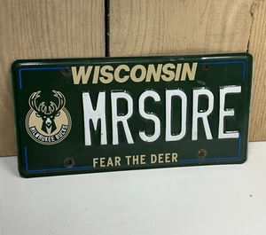 Wisconsin Nummernschild Milwaukee Bucks Fear The Dear MRSDRE abgelaufen Sammlerstück - Bild 1 von 13