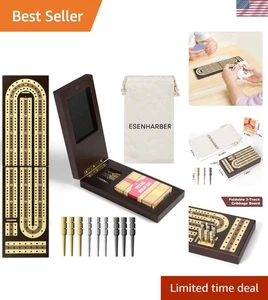Reisefreundliches 3-Spur Cribbage Board Set mit Magnetverschluss & Zubehör - Bild 1 von 8