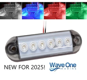 Wave One Marine | 4" LED RGBW ROUND EDGE Surface Courtesy Boat RV Deck Light - Picture 1 of 6