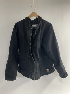 Timberland Pro Series Coat Mens L lack Denim Work Jacket Removable Liner Heavy - Image 1 of 4