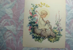 PUBBLICAZIONI PIXIE VINTAGE STAMPA RAGAZZO CON AGNELLI #3519 - Foto 1 di 2
