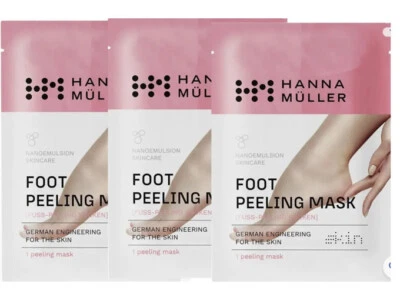 3 x Hanna Muller Foot Peel Mask Skincare Baby Soft Skin Removes Dead Skin