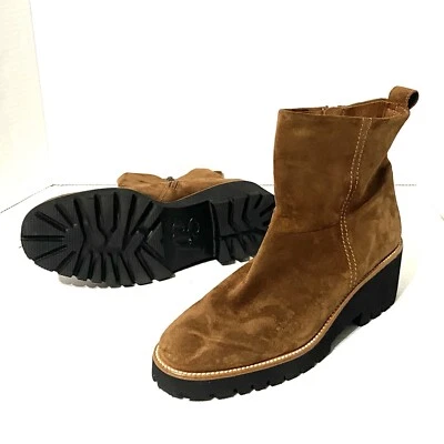 NUEVO PAUL GREEN Jano Lug Suela Botín Plataforma Cremallera Lateral EE. UU. 9.5 / UK 7 Marrón Gamuza Foto 1 de 4