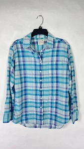 American Eagle Mens Boyfriend Fit Long Sleeve Plaid Flannel Sz S Blue Cotton. - Picture 1 of 14