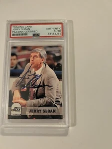 Tarjeta firmada Skybox Jerry Sloan 1993 automática PSA losa Utah Jazz NBA - Imagen 1 de 1