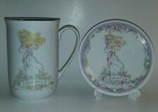 Daughter Precious Moments Plate Lavender Enesco 1991 With Easel And Mug 1990 