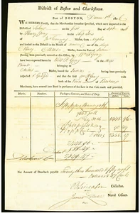 1806 Benjamin Lincoln Boston Marine Kolonialwährung signiertes Dokument Charlestown - Bild 1 von 2
