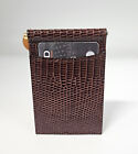 DK Cognac Genuine Lizard Nickel-Plated Clip Card Case Wallet MADE IN THE USA G