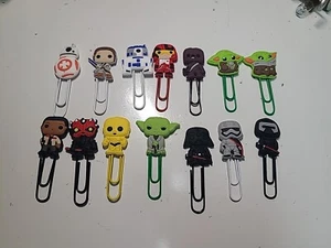 Star Wars 1" großes Set 14 Büroklammern Yoda, Darth Vader, Maul, C3PO, R2D2, BB8 - Bild 1 von 5