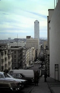 Orig Slide, San Francisco CA, Street Scene, Period Cars, Architecture - Picture 1 of 1