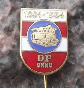 1984 Czech City Brno Trolley Tram Public Transport 100th Anniversary Pin Badge  - Picture 1 of 2