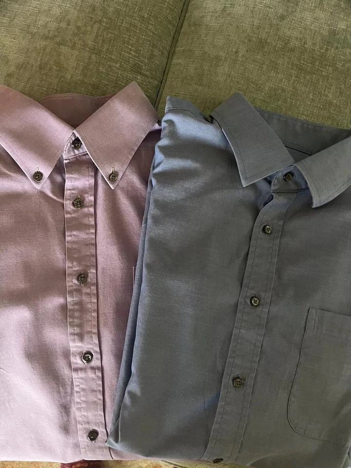 Lote de 2 Camisas de Vestir Nordstrom Para Hombre Sin Hierro Ajuste Clásico Manga Larga 16 1/2-33 Foto 1 de 4
