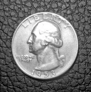 1953-S U.S. SILVER COIN BAU WASHINGTON QUARTER San Francisco Mint - Picture 1 of 2