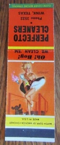 1954 PIN-UP GIRLIE: PERFECTO CLEANERS (WINK, TEXAS) -F17 - Picture 1 of 2