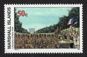 MARSHALL ISLANDS, SCOTT # 494, LIBERATION OF PARIS 1944, WORLD WAR II, MNH - Picture 1 of 1