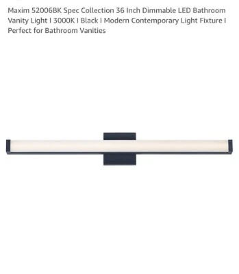 Maxim Lighting Rail LED 36" Bath Vanity, Black - 52104BK - Image 1 of 3