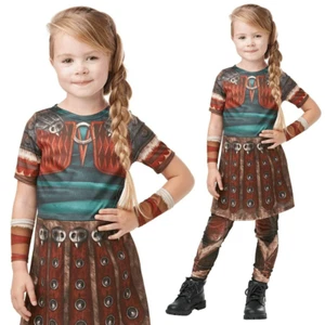 Girls Astrid Fancy Dress How To Train Your Dragon Character Kids Costume Outfit - Picture 1 of 5