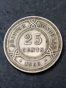 25 Cent Münze Britisch Honduras 1963 ** Münze mit geringer Auflage 50.000 ** - Bild 1 von 2