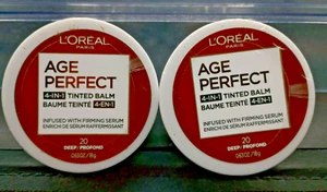 (2 Pk) L'Oreal Age Perfect 4-in-1 Tinted Balm Foundation #20 Deep Profond .63 Oz - Picture 1 of 2