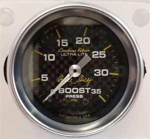 Carroll Shelby Signature 2-1/16" Carbon Fiber Mechanical Boost Gauge (0-35 PSI) - Picture 1 of 5