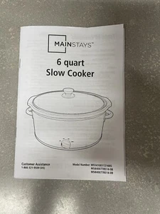 Mainstays 6 Qt Oval Slow Cooker Stainless Steel Crockpot Silver - Manual Only - Picture 1 of 3