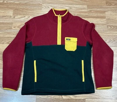 l.l.bean sweater fleece hybrid half zip pullover - mountain red dark hunter - Image 1 of 4