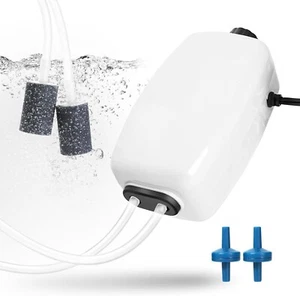 Aquarium Air Pump Adjustable Dual-Outlet Oxygen Aerator For 100-150 Gallons - Picture 1 of 6