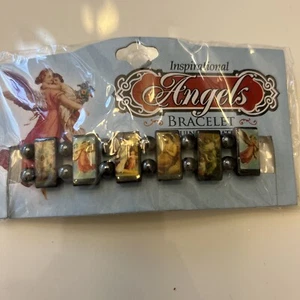 Inspirational angels Bead Stretch Bracelet Genuine hematite NEW - Picture 1 of 6