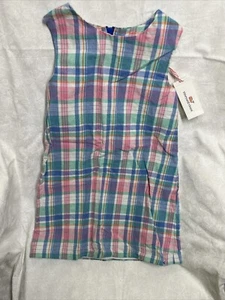 Vineyard Vines Girls Sz 6 Plaid Linen Madras Shift Dress - Picture 1 of 4