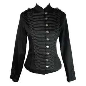 Women’s Black Parade Ladies Jacket Steampunk Military Punk Rock Gothic - Picture 1 of 4