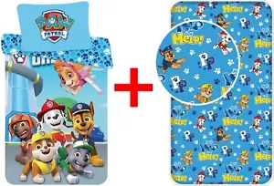 Paw Patrol Baby Kinder Bettwäsche 100x135 cm u Betttuch 90x200 cm 100% Baumwolle - Bild 1 von 9