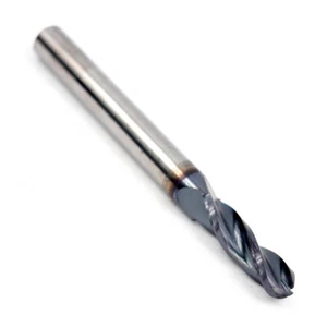 Hartland Carbide Ball End Mill 0.2160" 3FL TiALN 0.250" x 0.750" x 2-1/2" - Picture 1 of 4