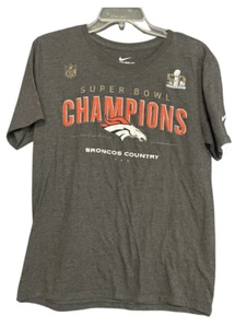 Nike Denver Broncos Shirt SuperBowl 50 NFL Size Small Adult Gray Orange - Picture 1 of 6
