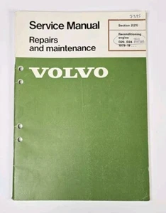 Manual de servicio Volvo sección 2 (21) reacondicionamiento motor D20, D24 1979-19... - Imagen 1 de 3