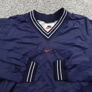 VTG Nike Jacket Womens L Blue Center Swoosh Track Bomber Windbreaker 90s Y2K - Picture 1 of 9