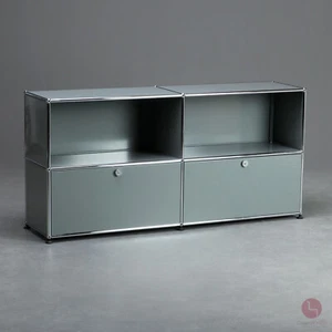 USM Haller Sideboard Regal Mittelgrau 4 Fächer + 2 Klapptüren Grau TOP - Bild 1 von 12