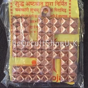 Swastik Pyramids Energy Yantra Copper Pendant Amulet Hindu Puja Om Wicca Pagan - Picture 1 of 1