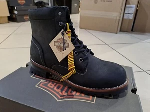 Harley Davidson Hombres Botas Bentler 6 Pulgadas Cremallera Lateral Tobillo Grano Completo Reino Unido 12 UE 46 - Imagen 1 de 7