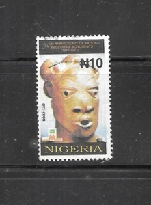 NIGERIA SC #627 NOK HEAD 1993 10 NAIRA COMMEMORATIVE OLD POSTALLY USED VF STAMP - Picture 1 of 1