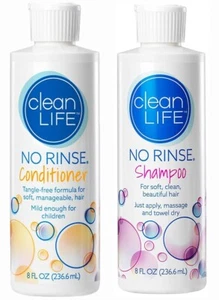 Clean Life No Rinse Shampoo & Conditioner 8 Fl. Oz Each Bottle - Picture 1 of 1