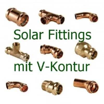 CONEX BÄNNINGER Solar Fittings mit V Kontur Press Bogen T-Stück Muffe etc.