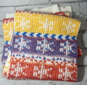 Women’s Multicolored Knit Snowflake Scarf One Size Fits Most - Picture 1 of 7
