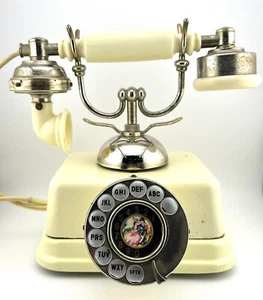 Vintage Ivory Rotary Telephone Victorian French Style Model DO-8 Made in Japan - Picture 1 of 11