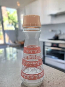 Vintage Admiral Glas Kühlschrank Saftkaraffen rosa mit Deckel Krug Glas - Bild 1 von 11