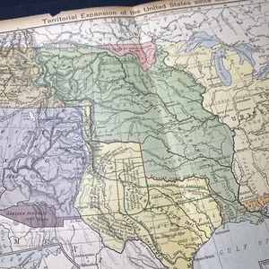Territorial Expansion der USA seit 1803 1920er Vintage Karte gefaltete Wandkunst - Bild 1 von 24
