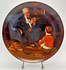 EDWIN KNOWLES Norman Rockwell 1982 "The Tycoon" 8" piastra da collezione con scatola e certificato di autenticità - Foto 1 di 10
