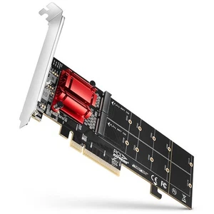 AXAGON PCEM2-ND PCIe Adapter für zwei M.2 SSDs - Photo 1/5
