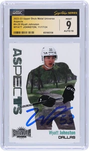 Wyatt Johnston Stars Signed 2022-23 Upper Deck Metal #A-29 CGC 9/10 Rookie Card - Picture 1 of 3