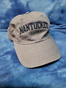 Nantucket Island Baseball Cap Hat Gray Blue Logo Large - Picture 1 of 7
